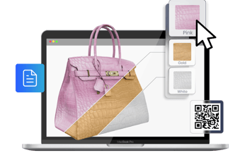 3D product configurator displaying real-time color and design choices with photoreal textures for eCommerce.