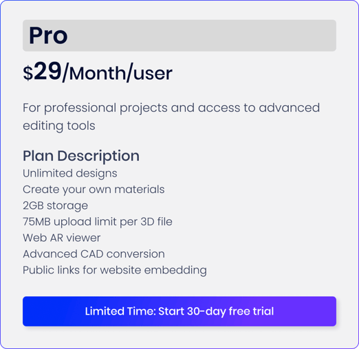 Toggle 3D Pricing - Pro