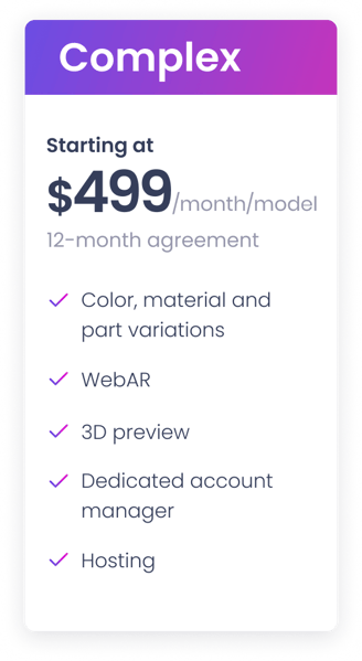 3D Configurator Pricing - Complex