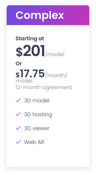 3D Model Pricing - Complex