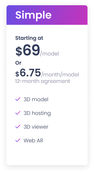 3D Model Pricing - Simple