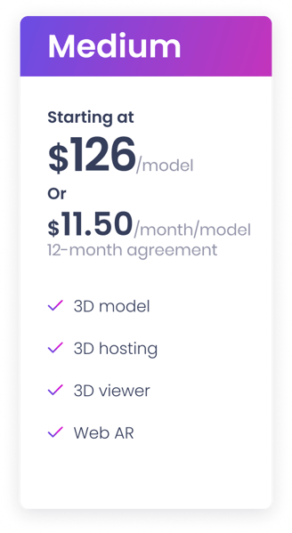 3D Model Pricing - Medium
