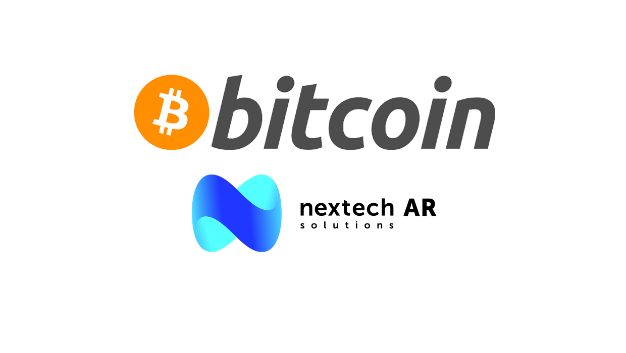 Nextech AR Solutions logo with Bitcoin logo
