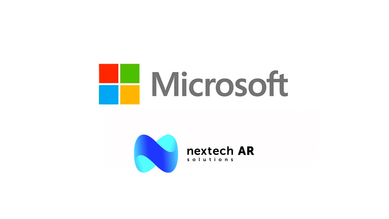 Nextech AR Solutions logo with Microsoft logo